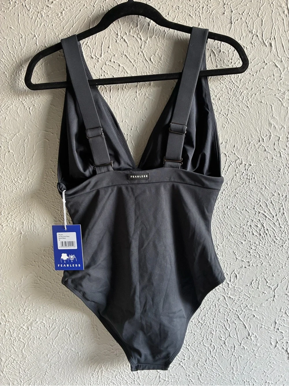 Fearless Australia All Day One Piece Swimsuit M NWT Matte Black Tummy Control.